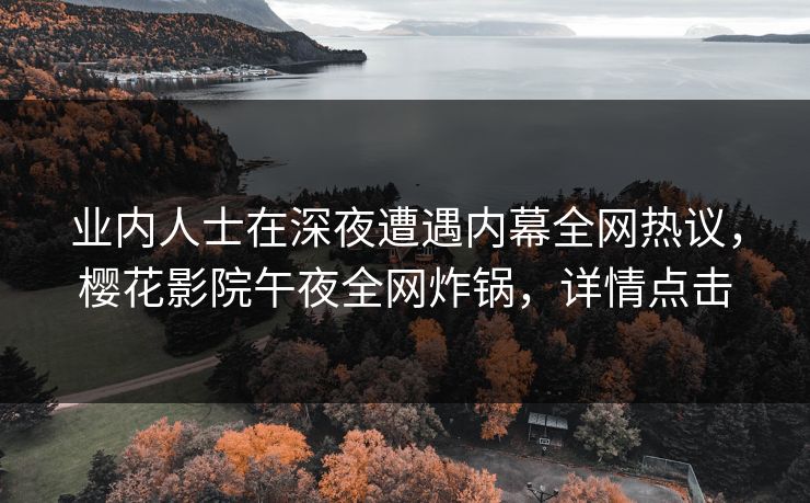 业内人士在深夜遭遇内幕全网热议，樱花影院午夜全网炸锅，详情点击