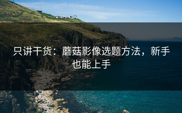 只讲干货：蘑菇影像选题方法，新手也能上手